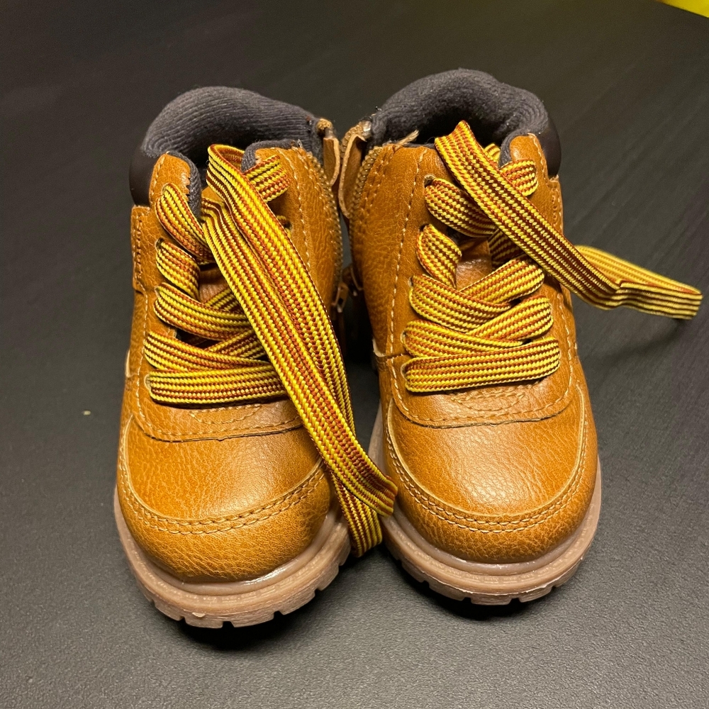 Kids Brown Lace-Up Hiking Boots - Unbranded